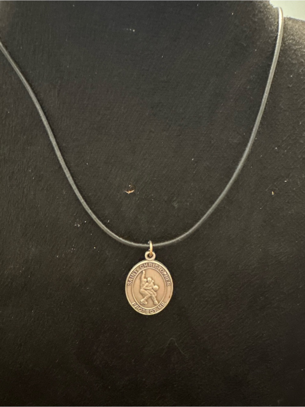 Saint Christopher Protect Me Medal Pendant Necklace Religious Travel Amulet